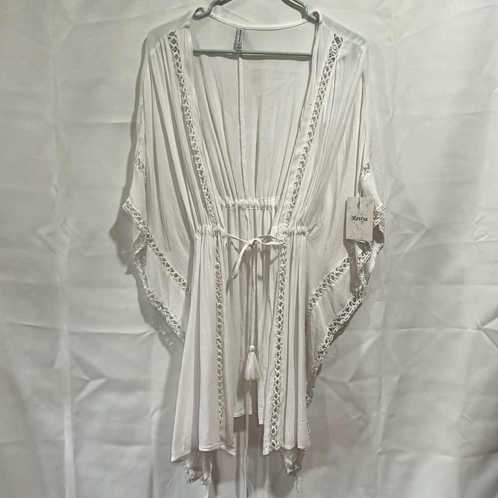 White bathing suit cover